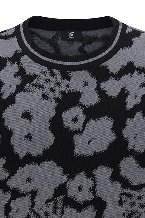 Men's FA Flower Pattern Sweater - Black