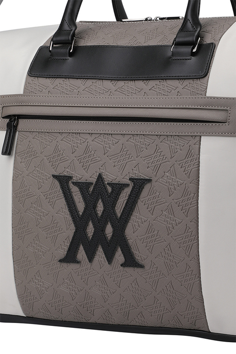 Uni Logo Intaglio Boston Bag - Beige