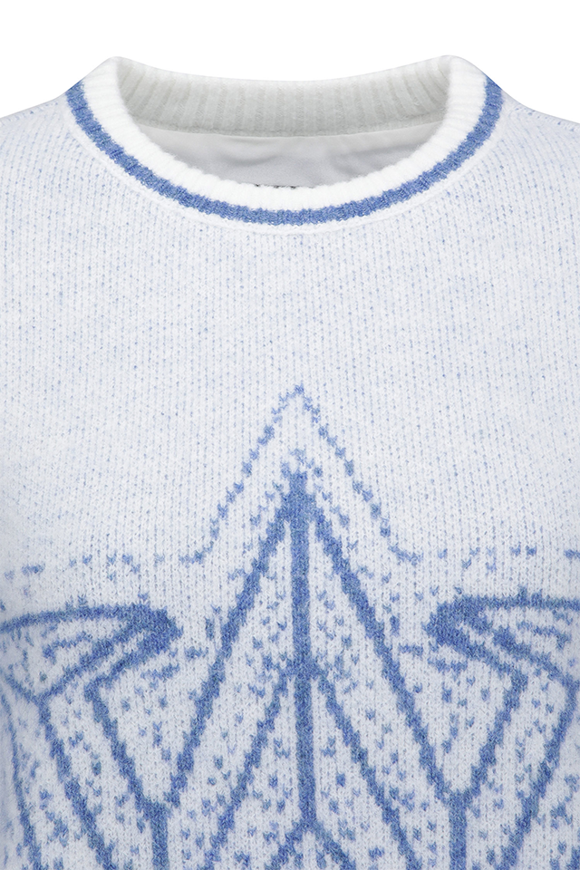 Women's WI Fuzzy Logo Point Sweater - Cream