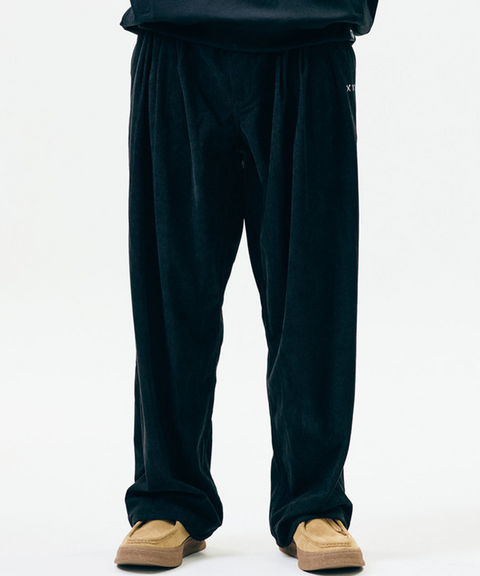 Jamie West Corduroy Three Tuck Wide Pants - Black