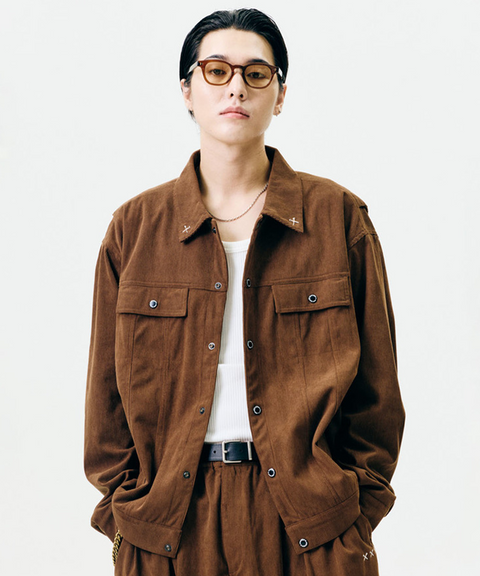 Jamie West Corduroy Trucker Jacket - Brown
