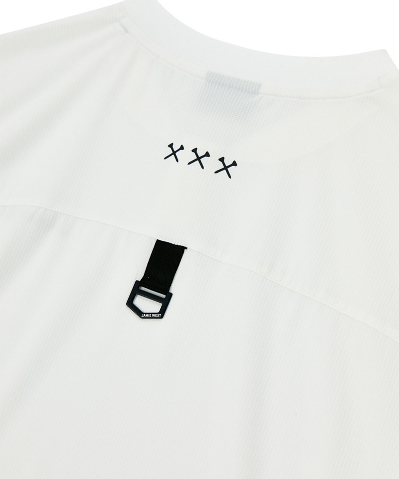 Jamie West Logo Performance Henley Collar T-Shirts - White Jamie West Logo Performance Henley Collar T-Shirts - White