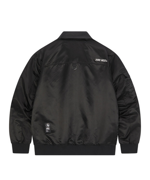 Jamie West Nylon Collar Point Aviator Jacket - Black