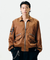 Jamie West Nylon Collar Point Aviator Jacket - Brown