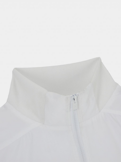 Jamie West Stand Collar Lettering Windbreaker - White