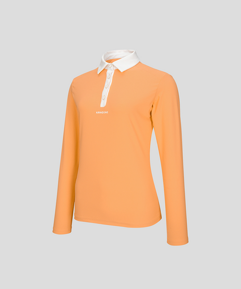 KANDINI EdgeLine Long Sleeve Polo - Orange
