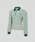 KANDINI Striped Puff Sleeve Zip-up Polo Shirt (Long Sleeve) - Green