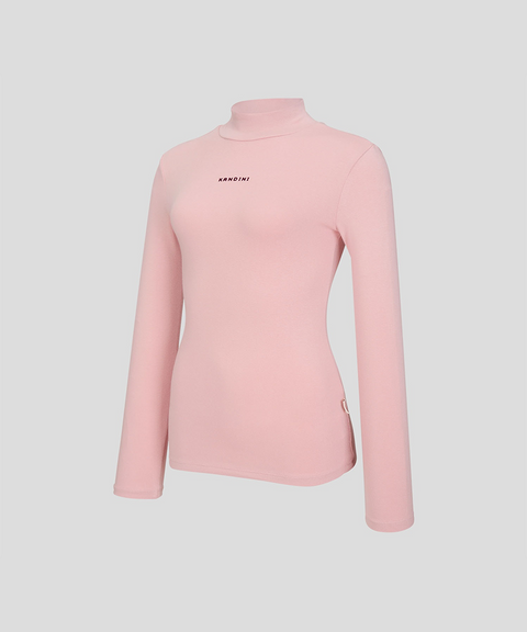 KANDINI Warm Half-neck T-Shirt - Pink