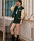 KANDINI  Wool Touch Varsity Jacket - Dark Green