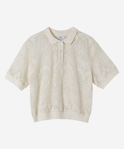 OBER Golf Lace Short Sleeve Set - Ivory