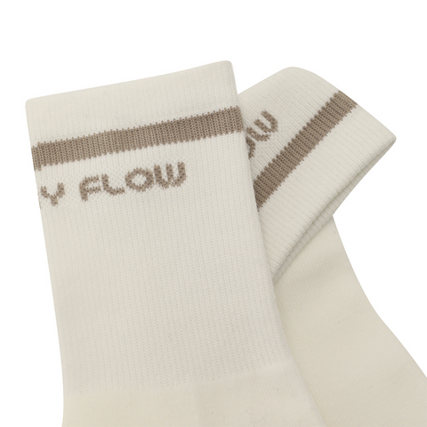 Monday Flow Lettering Socks - White