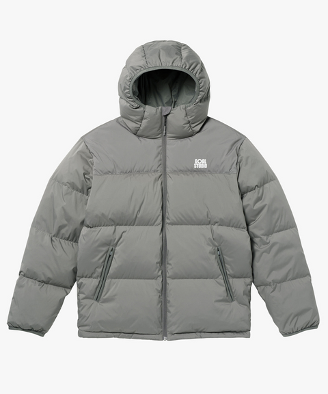 Goal Studio Men's Essential Hooded Puffer Down Jacket - Grey