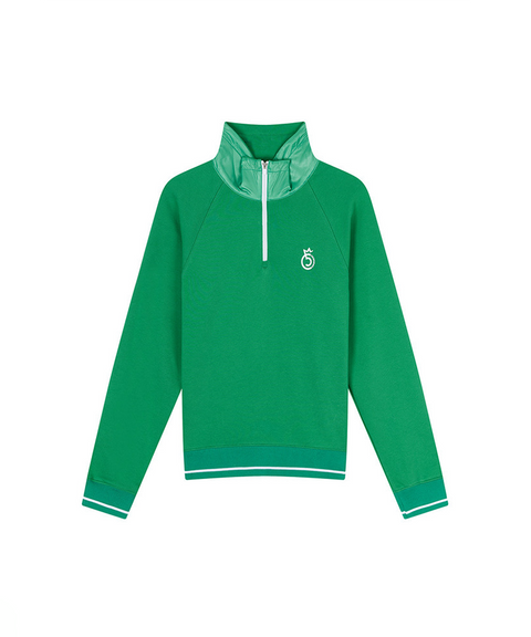 Mixed Half Zip-Up Top - 2 Colors