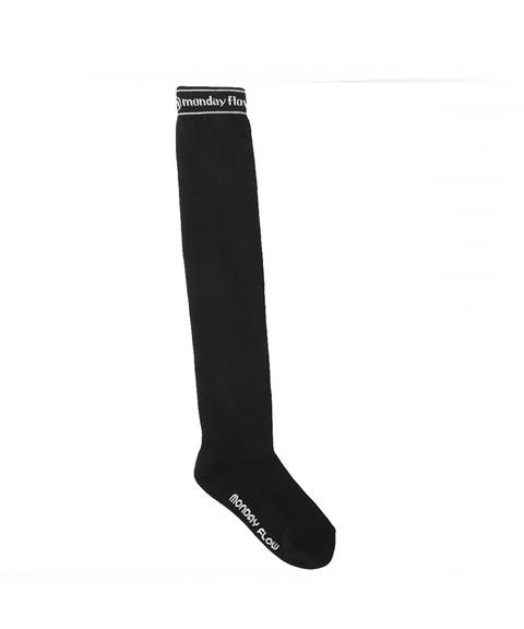 Monday Flow Munple Basic Overknee Socks - Black