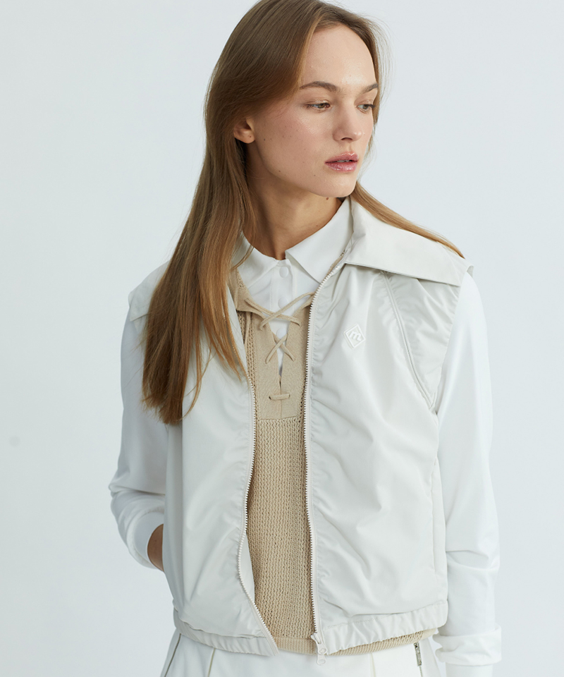 Monday Flow New April Zip-up Vest - Light Beige