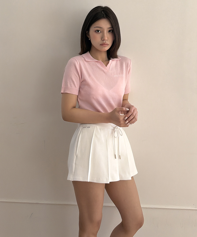 PIV'VEE Giant Smiley Short Sleeve Knit Top - Peony Pink