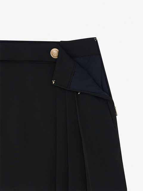 GFJ Golf Women's Double Pleat Layer Skirt - Black