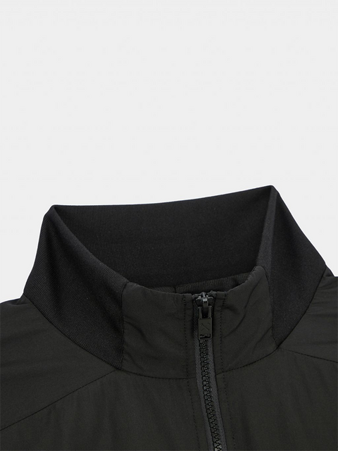 Jamie West Stand Collar Lettering Windbreaker - Black