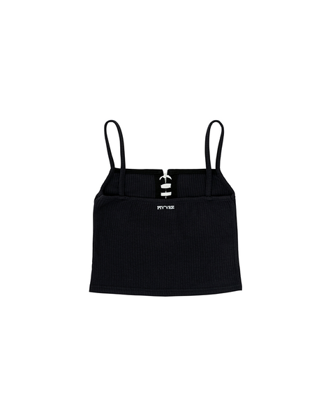 PIV'VEE String Tie-up Cami - Ebony Black
