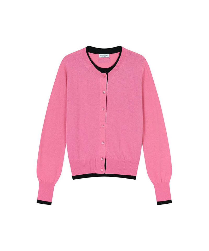 CHUCUCHU Two-Tone Wool Blend Cardigan - 2 Colors