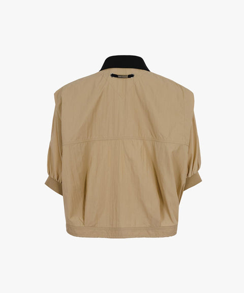 CREVE NINE: Stingray Short Sleeve Jacket - Beige