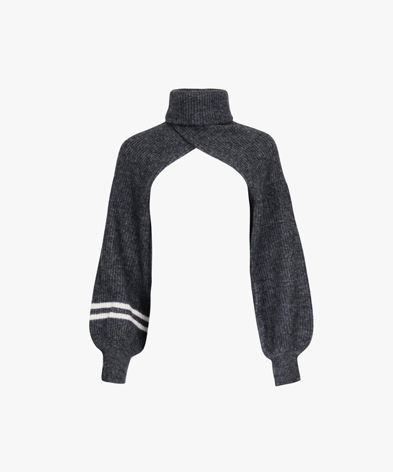 CREVE NINE: Swing High Neck Bolero - Charcoal