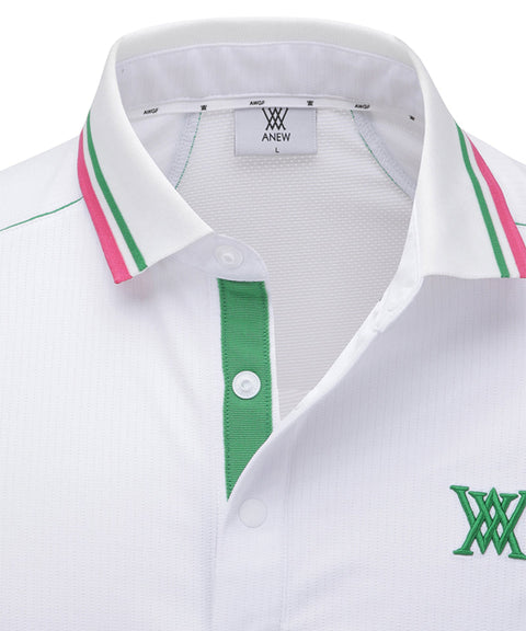 ANEW GOLF Men's SM Knit Collar Short T-Shirt - White