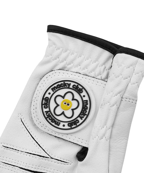 MACKY Golf: Circle Patch Golf Gloves - White