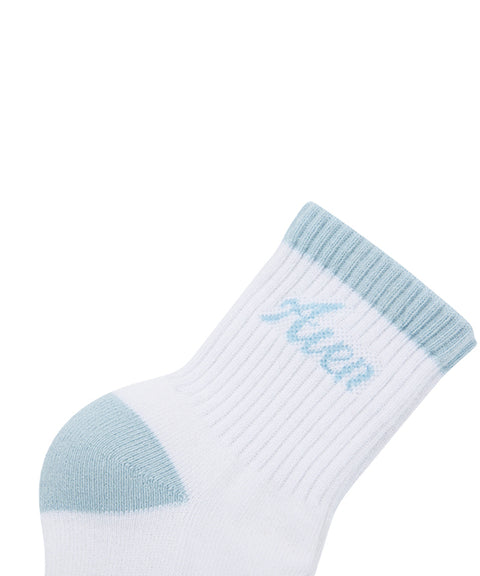 AVEN Ribbed Ankle Socks - White