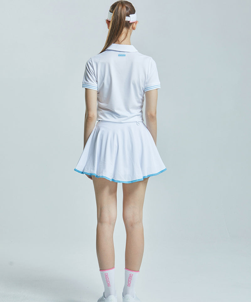 CHUCUCHU V-neck Short Sleeve Top - White