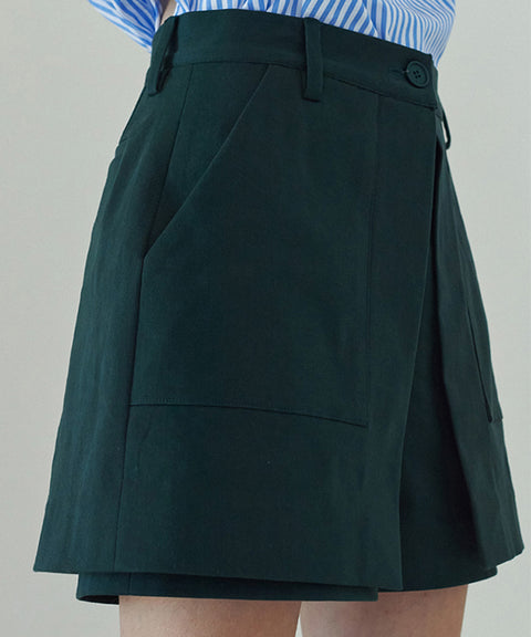 LE SONNET Swing Culotte Pants - Deep Green