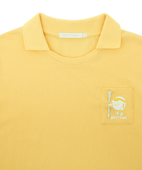 [Warehouse Sale] PIV'VEE Caddi'vee Tee Holder Collar T-shirt - Mist Yellow