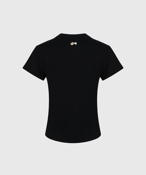 KANDINI Basic Logo T-Shirt - Black