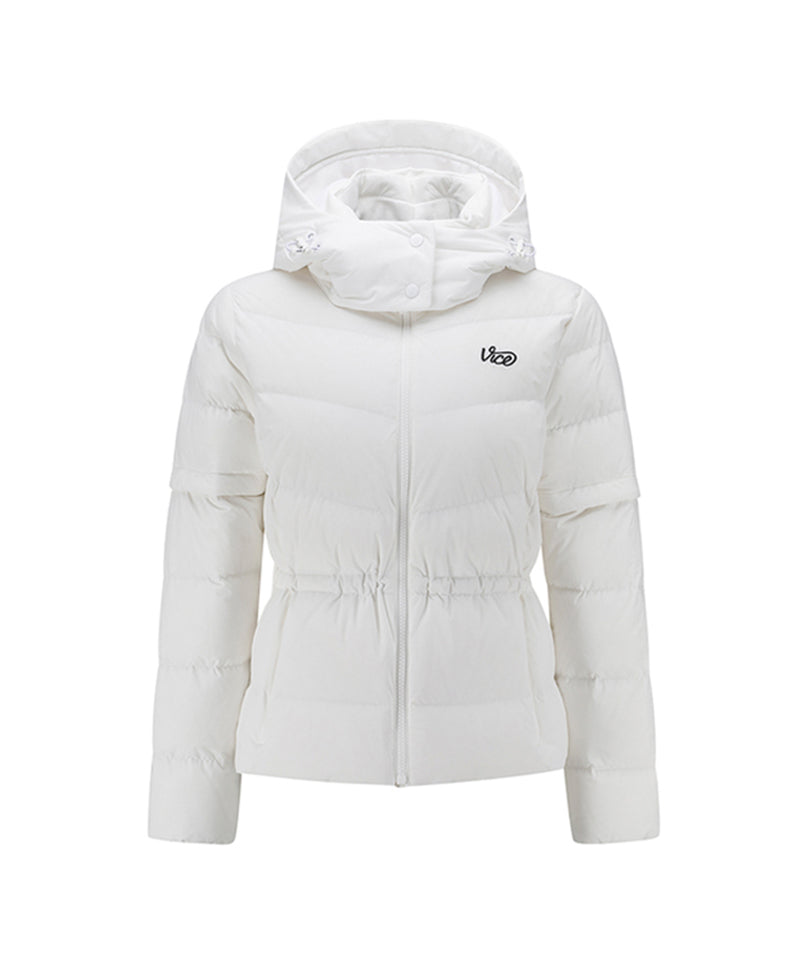 Vice Golf Atelier Women's Detachable Sleeve Hoodie Down Jacket - 2 Colors