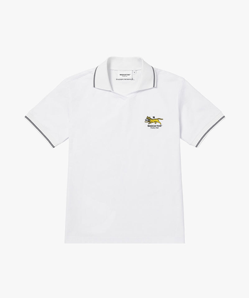 MCC Air Dry V-Neck Polo Shirt -  White