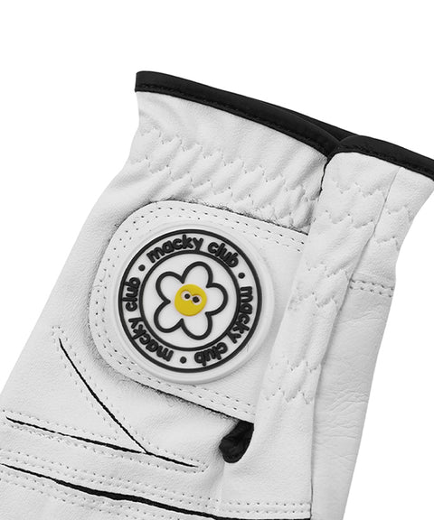 MACKY Golf: Circle Patch Golf Goves (Both Hands) - White