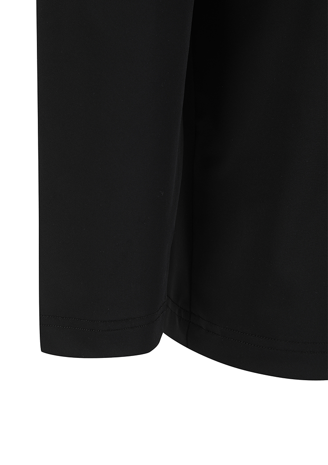 Men’s black solid long sleeve collar golf t-shirt, styling view