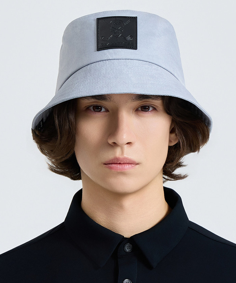 Challenger Uni Skull Wappen Padded Bucket Hat - Ice Grey