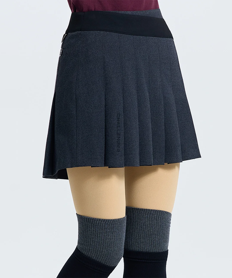 Challenger Women's Wool Pleated Culottes - Charcoal