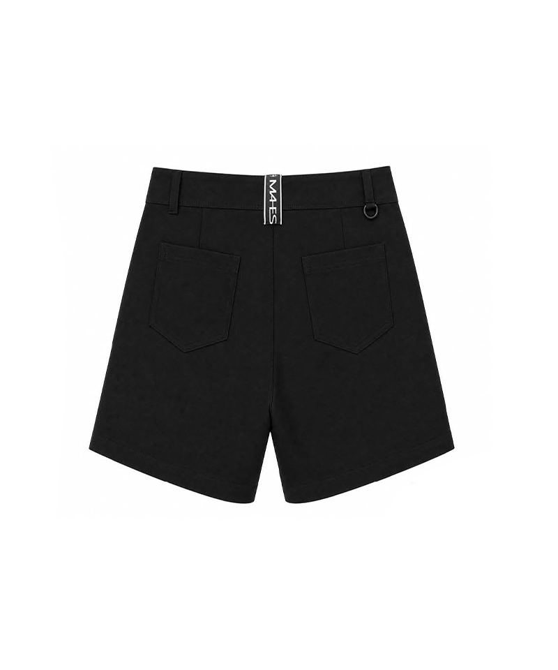 Not-Too-Short Single-Pleat Natural A-line Summer Half Pants - Black Not-Too-Short Single-Pleat Natural A-line Summer Half Pants - Black
