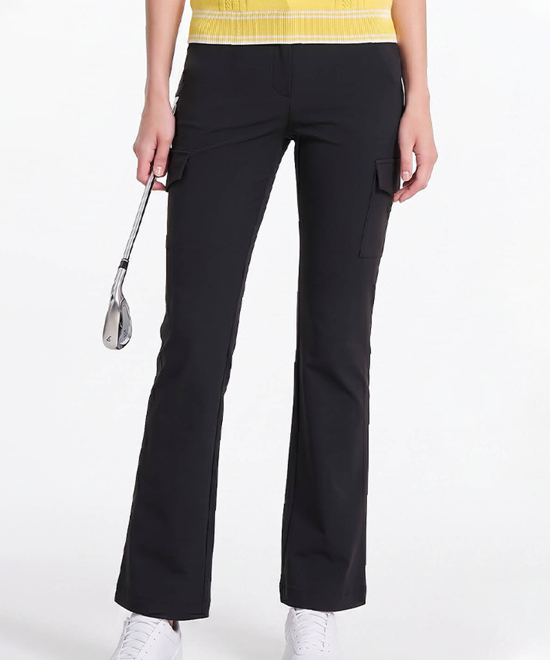 Women's Cooling Stretch Cargo Pocket Semi-Straight Fit Pants - Black