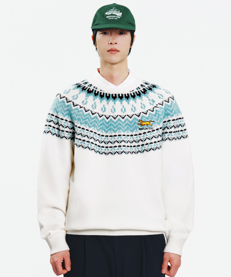MCC Men's Fair Isle Sweater - Off White