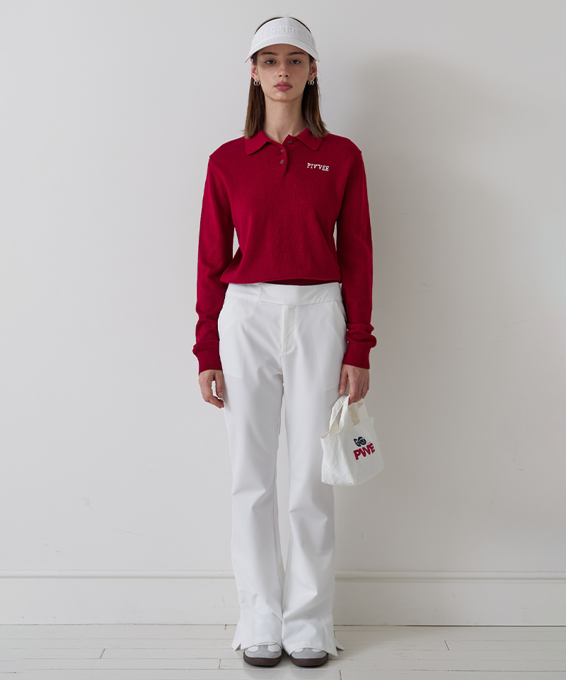 PIV'VEE Nylon Bootcut Pants - Cloud White