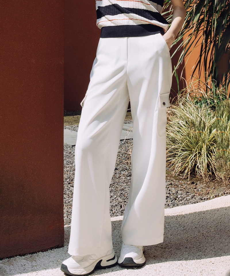 OBER Golf Women's Flow Wide Cargo Pants - White