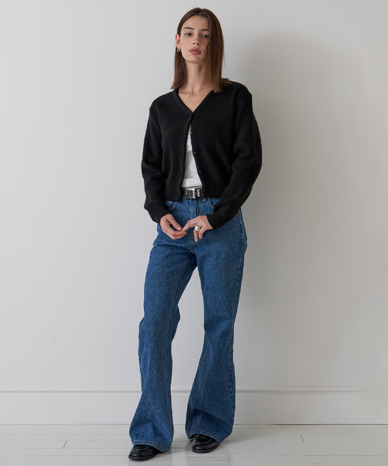 Piv'vee V Neck Knit Cardigan - Ebony Black