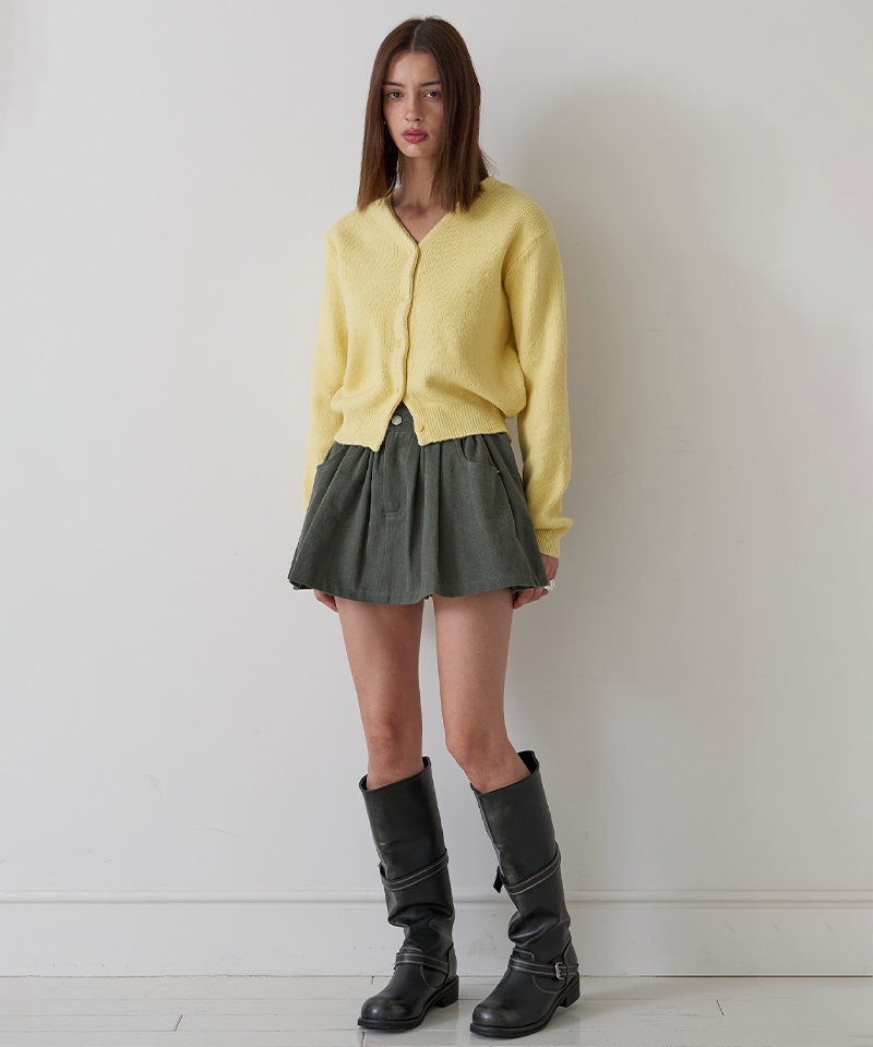 Piv'vee V Neck Knit Cardigan - Lemon Yellow