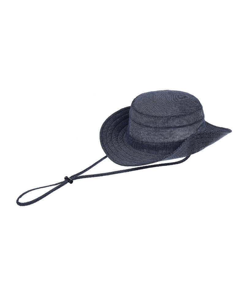 BERMUDA GRASS Two-way Seersucker Bucket Hat - Navy BERMUDA GRASS Two-way Seersucker Bucket Hat - Navy
