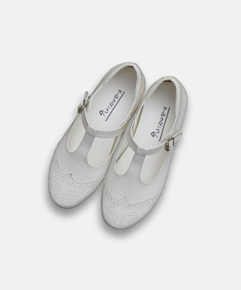 KANDINI T-Strap Maryjane Loafer - Ivory