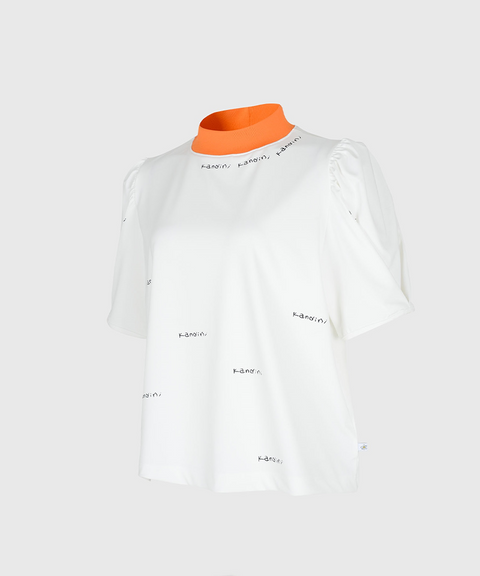 KANDINI Breezy mock neck Tee - Orange