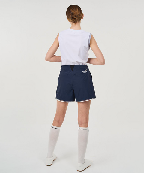 POSHERD Color Block Cool Shirring Sleeveless - Light Grey